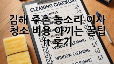 김해 주촌 농소리 이사 청소🧹 비용 아끼는 꿀팁🍯 (ft. 후기)